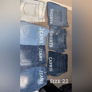 Jeans, shorts and capris size 24
